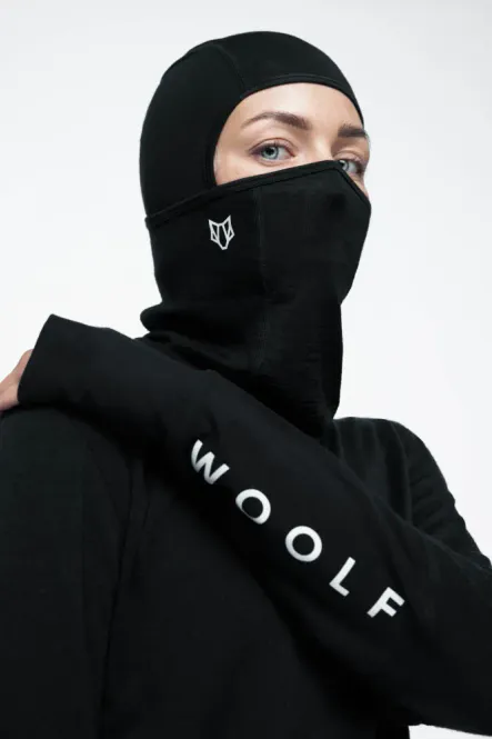 Hovedbilde Wolf Merino Svarthetta balaclava