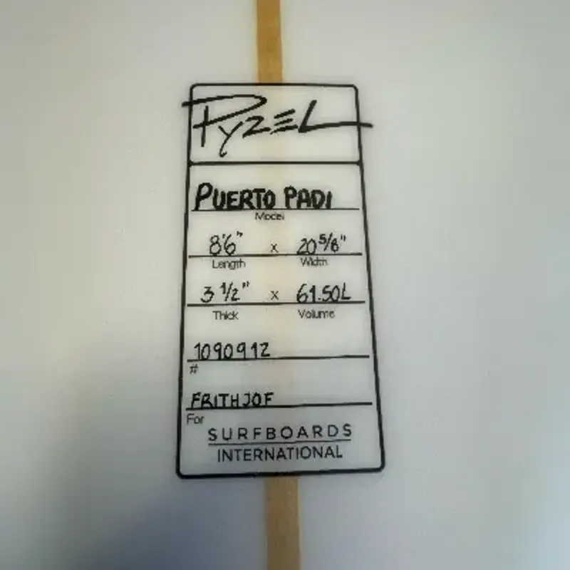 Puerto Padi 8.6 x 20.63 x 3.5 x 61.5L Custom board